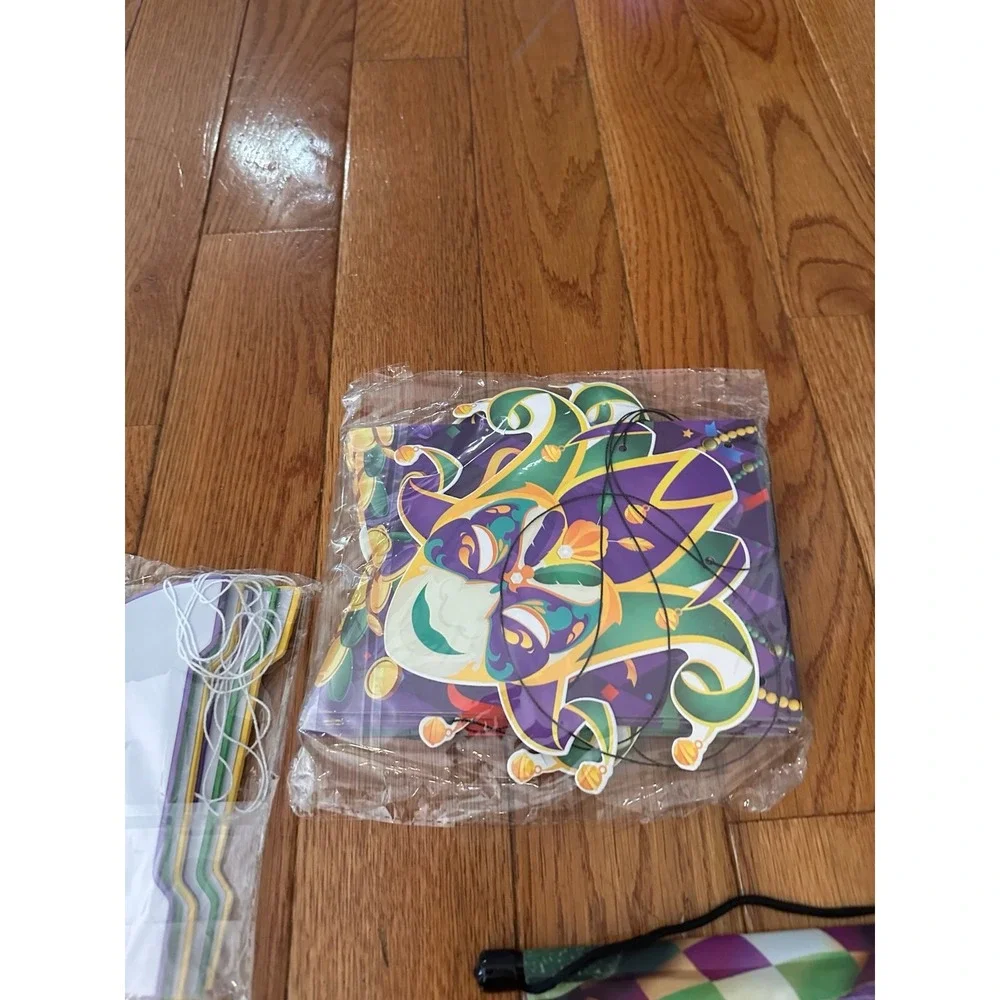 54 Pieces Mardi Gras Party Decorations and Supplies Set, Purple Green and Gold P